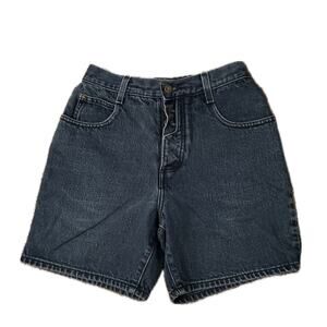 1990s Dark Blue Denim Jean Shorts Button Fly / waist 24” XS